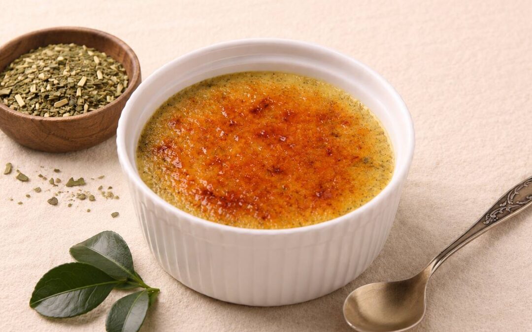 Creme Brulée con yerba mate y naranja